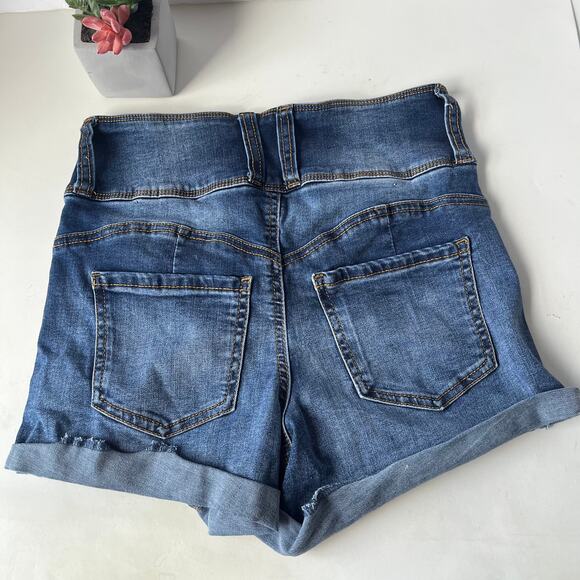 ARIYA JEANS High Waist Cutoff Jean Shorts Sz 7/28 3 Button Stretch Festival - Picture 13 of 13